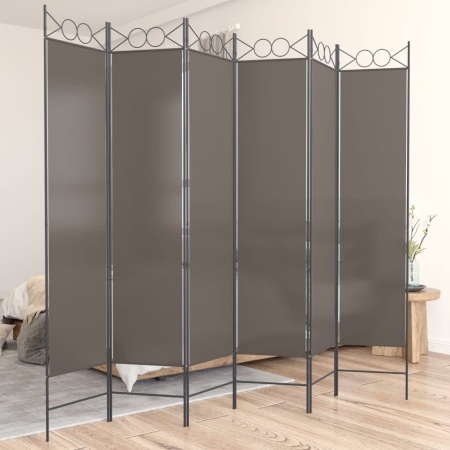 Paravan de cameră cu 6 panouri, antracit, 240x200 cm, textil