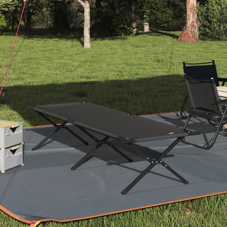Pat pliabil pentru soare cu geantă de transport Negru 600D Oxford Fabric