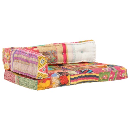 Pernă pentru canapea din paleți, multicolor, textil, petice