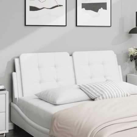 Pernă pentru tăblie pat, alb, 120 cm, piele artificială