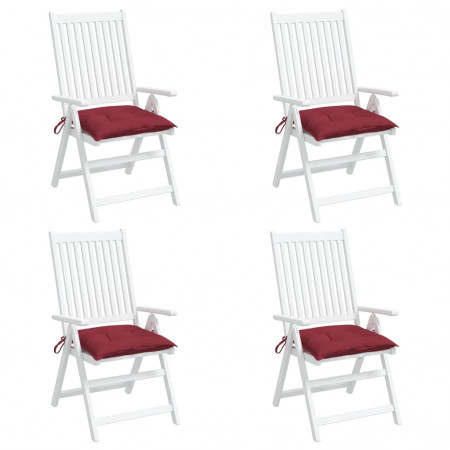 Perne de scaun, 4 buc., vin roșu, 50x50x7 cm, textil oxford