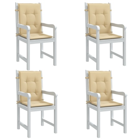 Perne scaun cu spătar mic, 4 buc. melanj bej 100x50x4 cm textil