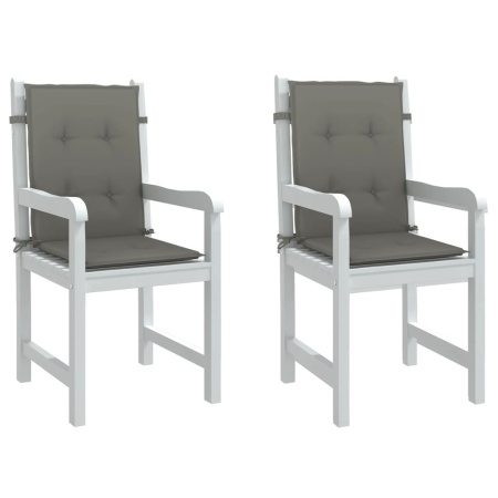 Perne scaun cu spătar scund 2 buc. melanj gri 100x50x4cm textil