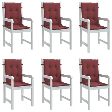 Perne scaun spătar mic 6 buc. melanj roșu vin 100x50x4cm textil