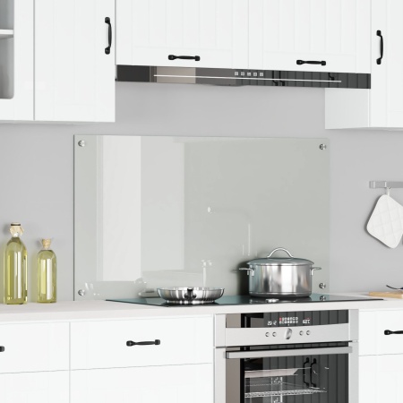 Placă de Backsplash pentru Bucătărie Transparent 120x60x0,6 cm din Sticlă Temperată