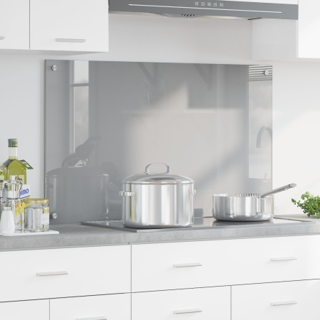Placă pentru Backsplash bucătărie Gri deschis 100x60x0,6 cm din Sticlă Securizată