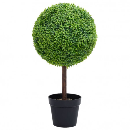 Plantă artificială cimișir cu ghiveci, verde, 50cm, formă minge - Img 1