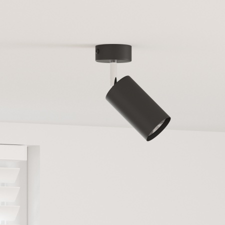 Reflector de Plafon 1 Cale Reglabil Negru GU10