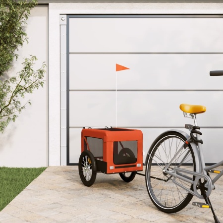 Remorcă bicicletă animale companie portocaliu/negru oxford/fier