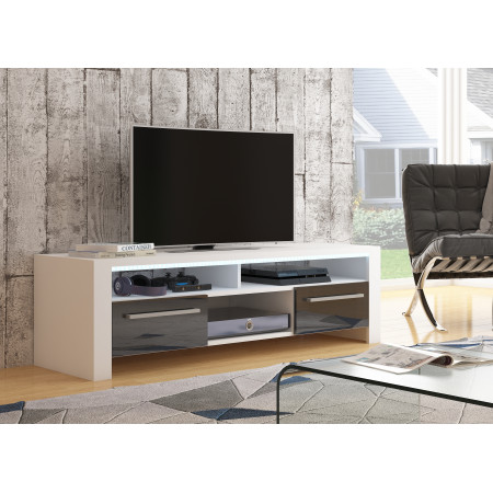 Rocky (Tv Stand) White/Black High Gloss