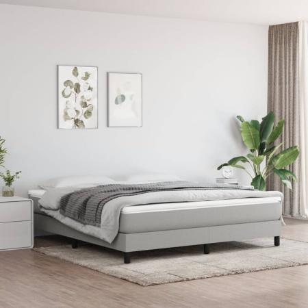 Saltea de pat cu arcuri, gri deschis, 160x200x20 cm, textil