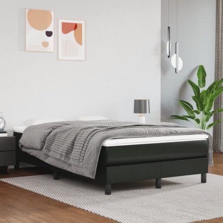Saltea de pat cu arcuri, negru, 120x200x20 cm, piele ecologică