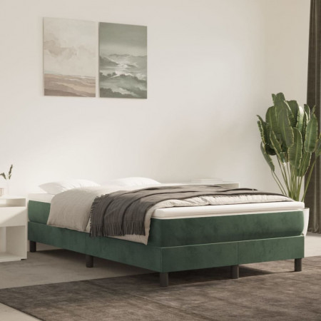 Saltea de pat cu arcuri, verde închis, 120x200x20 cm, catifea