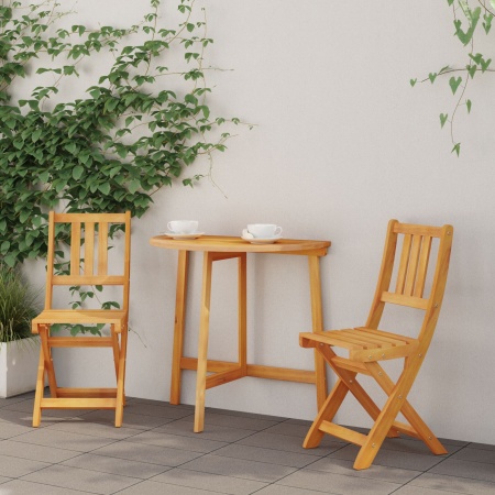 Set de 2 scaune pliabile de grădină 36x46x85 cm Lemn masiv de Acacia