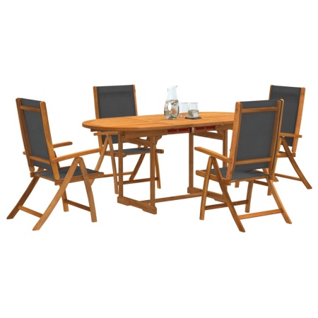 Set mobilier de grădină, 5 piese, lemn masiv acacia/textilenă - Img 1