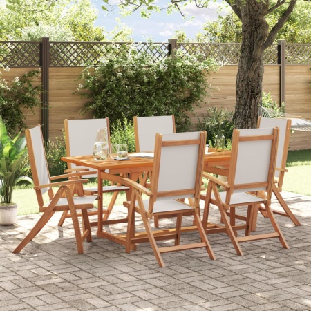 Set mobilier de grădină, 7 piese, lemn masiv acacia/textilenă