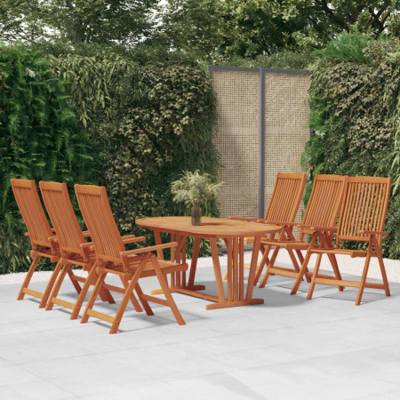 Set mobilier de grădină, 7 piese, lemn masiv de eucalipt