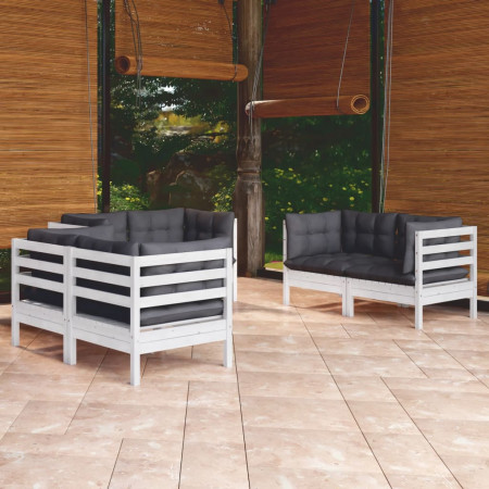 Set mobilier de grădină cu perne, 6 piese, lemn masiv de pin