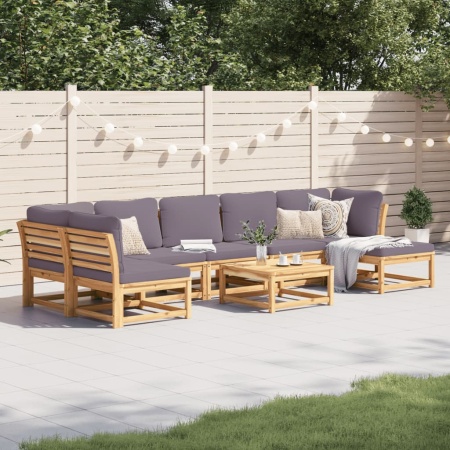 Set mobilier grădină cu perne, 8 piese, lemn masiv acacia
