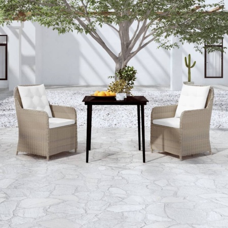 Set mobilier pentru grădină, 3 piese, maro