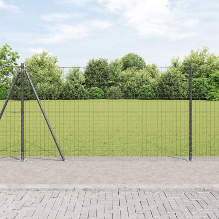 Stâlpi de gard cu plăci de bază 13 buc Ø32mm 68.5cm Oțel galvanizat