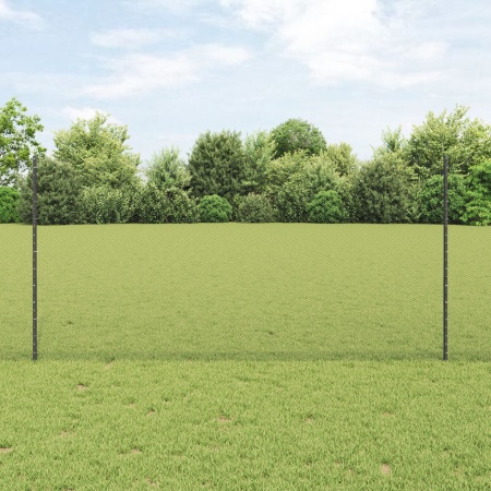 Ștâlpi gard 10 buc U-Channel Gri 120 cm Oțel, Gard hexagonal Gri 1,2x10 m Oțel