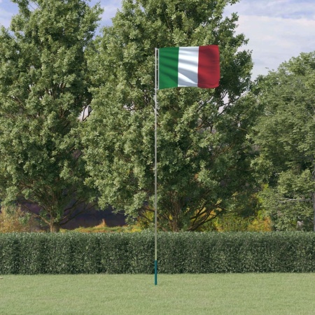 Steag Italia și stâlp din aluminiu, 5,55 m