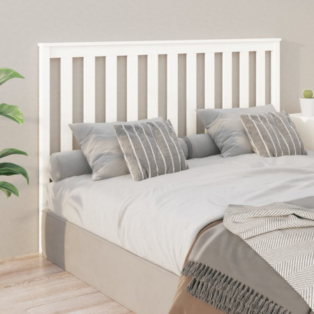 Tăblie de pat, alb, 156x6x101 cm, lemn masiv de pin