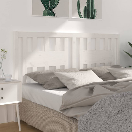 Tăblie de pat, alb, 186x4x100 cm, lemn masiv de pin - Img 1