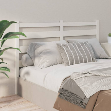 Tăblie de pat, alb, 206x4x100 cm, lemn masiv de pin - Img 1