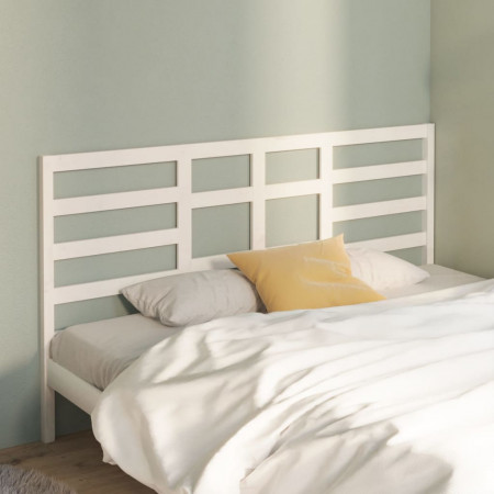 Tăblie de pat, alb, 206x4x104 cm, lemn masiv de pin - Img 1