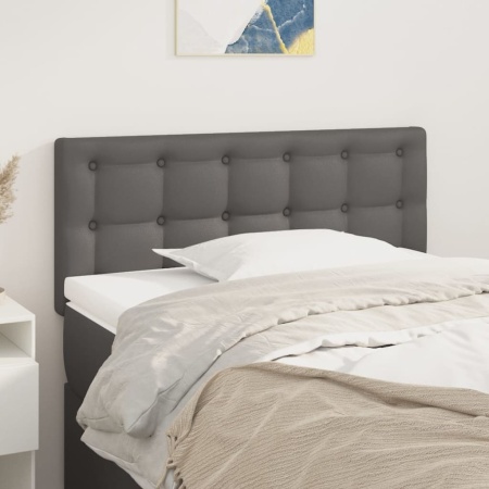 Tăblie de pat, gri, 90x5x78/88 cm, piele ecologică
