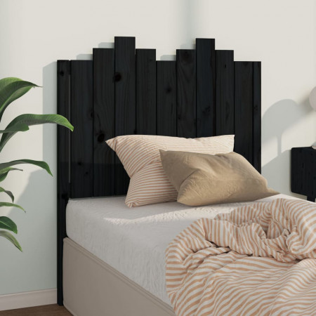 Tăblie de pat, negru, 96x4x110 cm, lemn masiv de pin