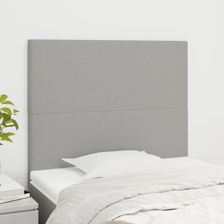 Tăblii de pat, 2 buc, gri deschis, 90x5x78/88 cm, textil
