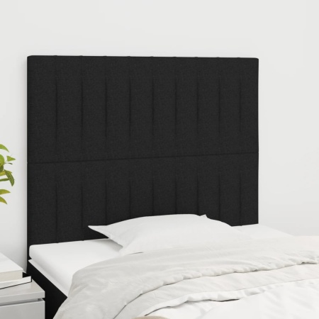 Tăblii de pat, 2 buc, negru, 90x5x78/88 cm, textil