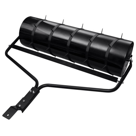 Tăvălug gazon de grădină, cleme de aerisire, negru, 63 L, fier