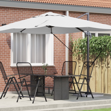 Umbrelă Cantilever Nisip Poliester Mare Înclinabilă