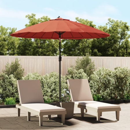 Umbrelă de soare de exterior, stâlp aluminiu, cărămiziu, 270 cm