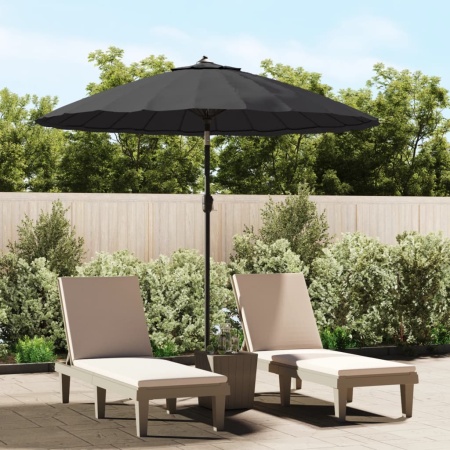 Umbrelă de soare de exterior, stâlp aluminiu, negru, 270 cm