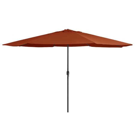 Umbrelă de soare de grădină, stâlp metalic, cărămiziu, 390 cm