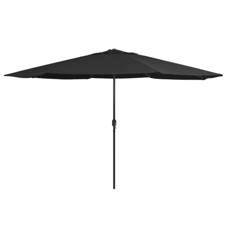 Umbrelă de soare de grădină, stâlp metalic, negru, 390 cm