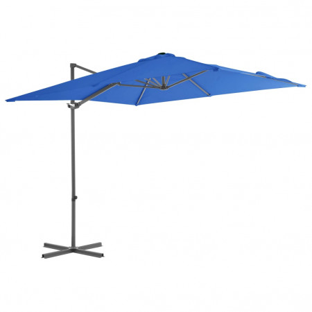 Umbrelă în consolă stâlp din oțel, albastru azuriu, 250x250 cm - Img 1