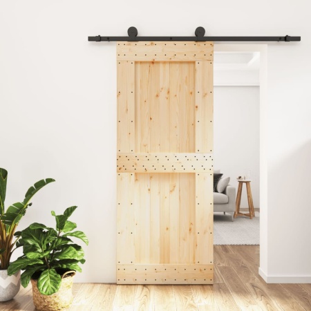Ușă glisantă cu set de feronerie 85x210 cm, lemn masiv de pin