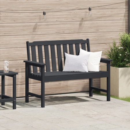 Bancă de grădină Neagră 120 cm HDPE