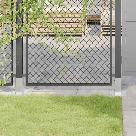 Baze stâlp pătrate 4 buc Argintiu 71x71 mm Oțel galvanizat