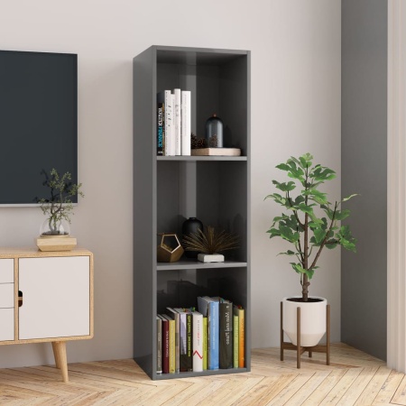 Bibliotecă/Dulap TV gri extralucios 36x30x114 cm lemn prelucrat