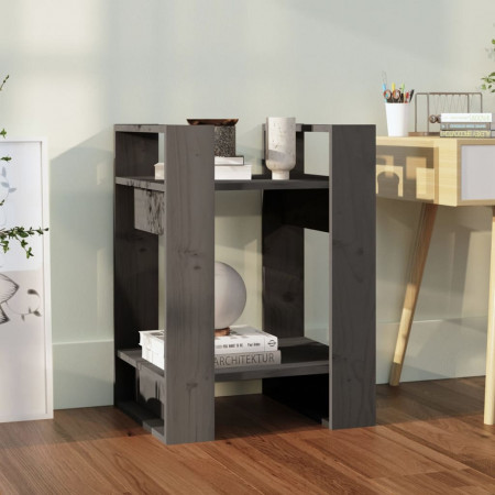 Bibliotecă/Separator cameră, gri, 41x35x57 cm, lemn masiv pin