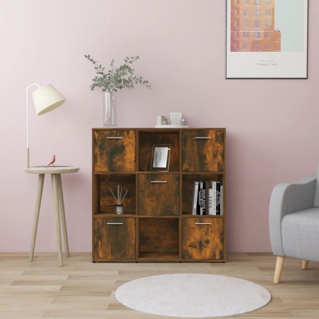 Bibliotecă, stejar fumuriu, 90x30x90 cm, lemn prelucrat