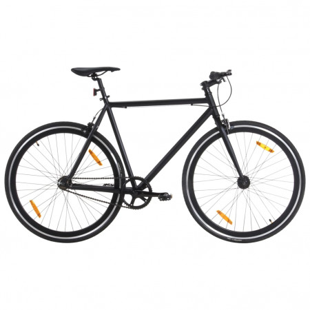 Bicicletă cu angrenaj fix, negru, 700c, 55 cm - Img 1