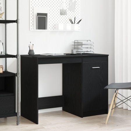 Birou, stejar negru, 100x50x76 cm, lemn prelucrat